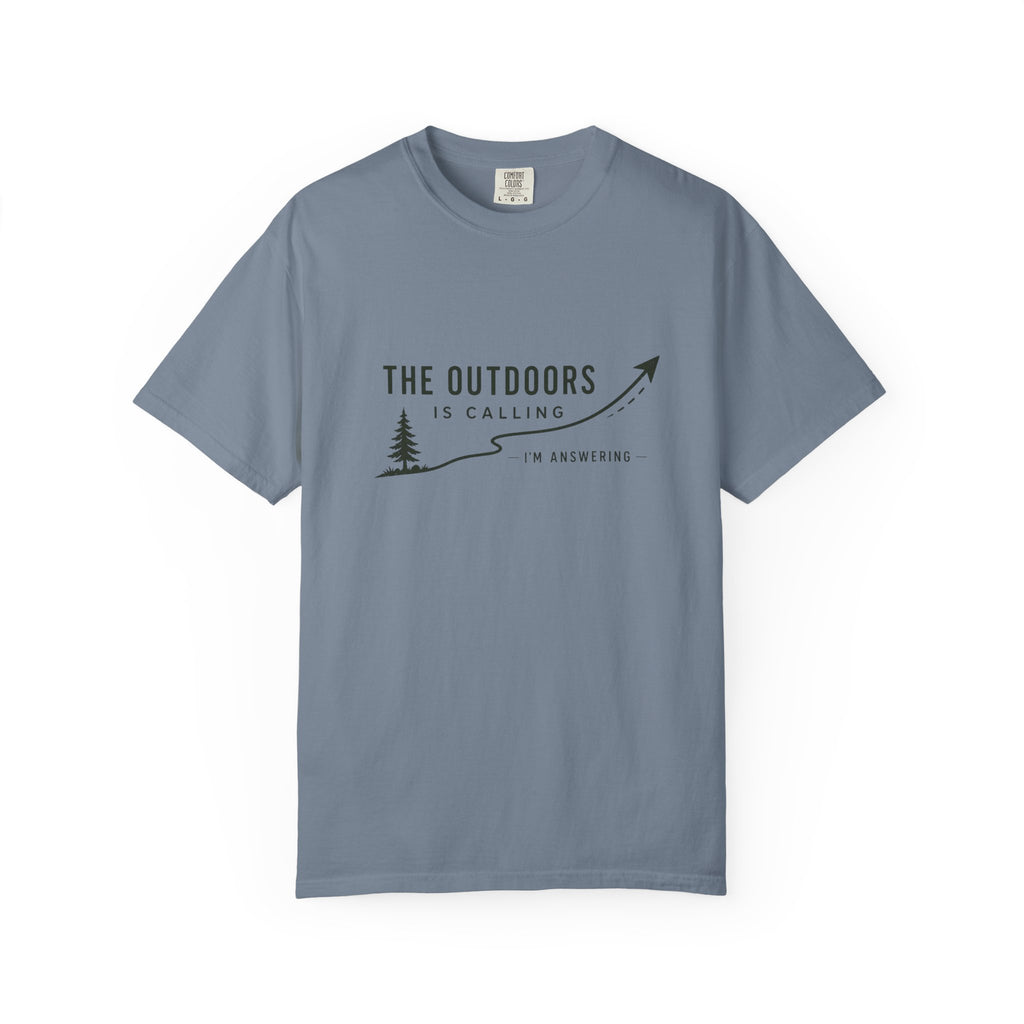 T-Shirt — “The Outdoors Is Calling” Graphic Tee (Adventure, Hiking, Nature Lover)