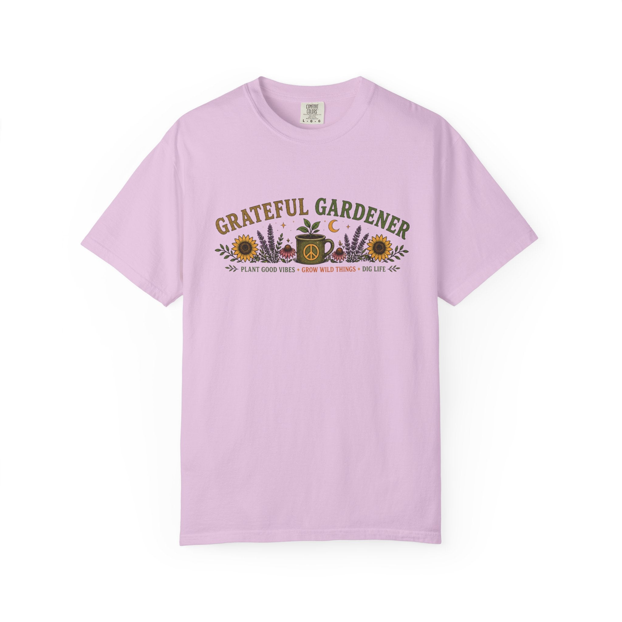 Grateful Gardener T-Shirt — Vintage Gardening Graphic Tee ("Grateful Gardener" Sunflower Design)