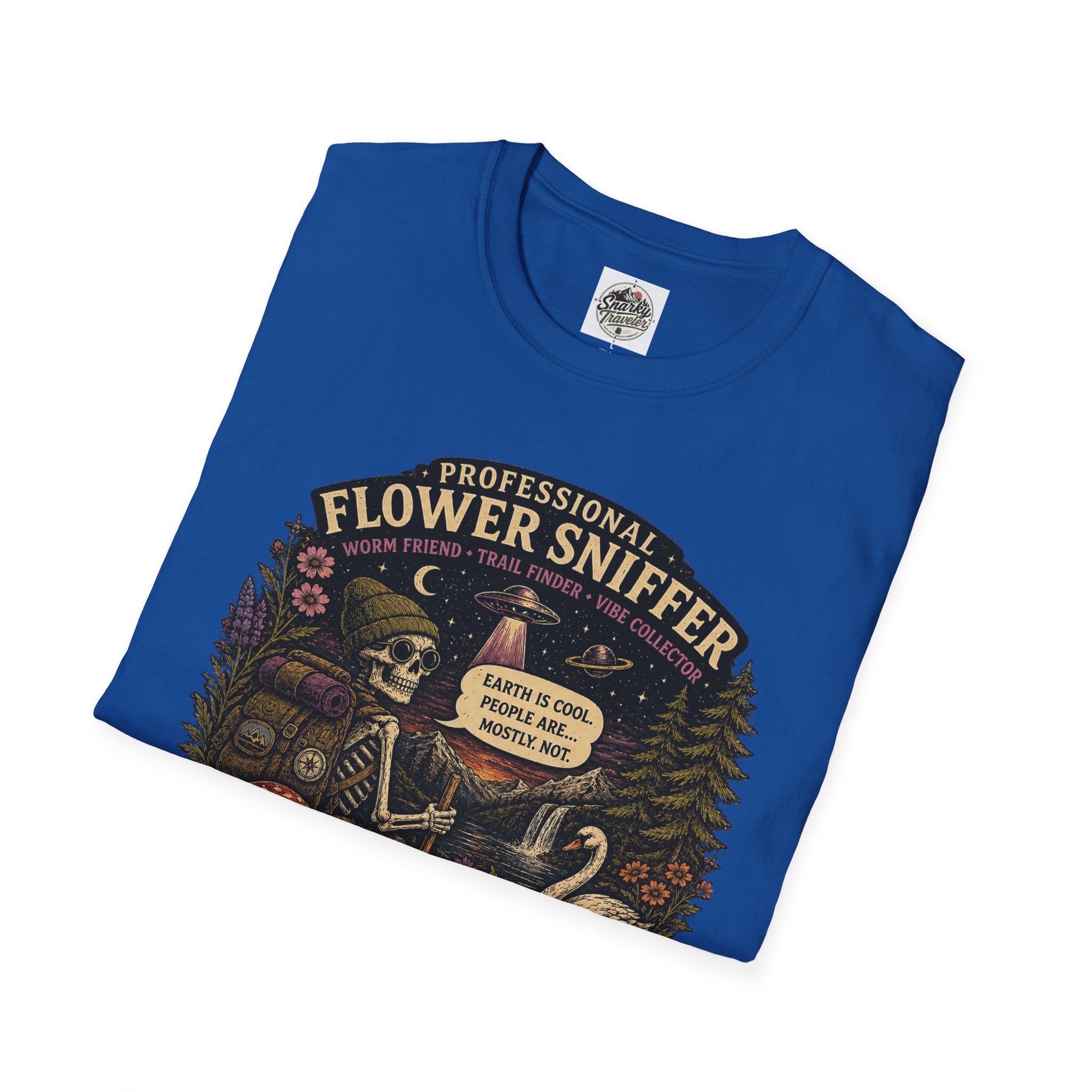 Flower Sniffer Vintage Graphic Tee — "Professional Flower Sniffer / Part-Time Alien"