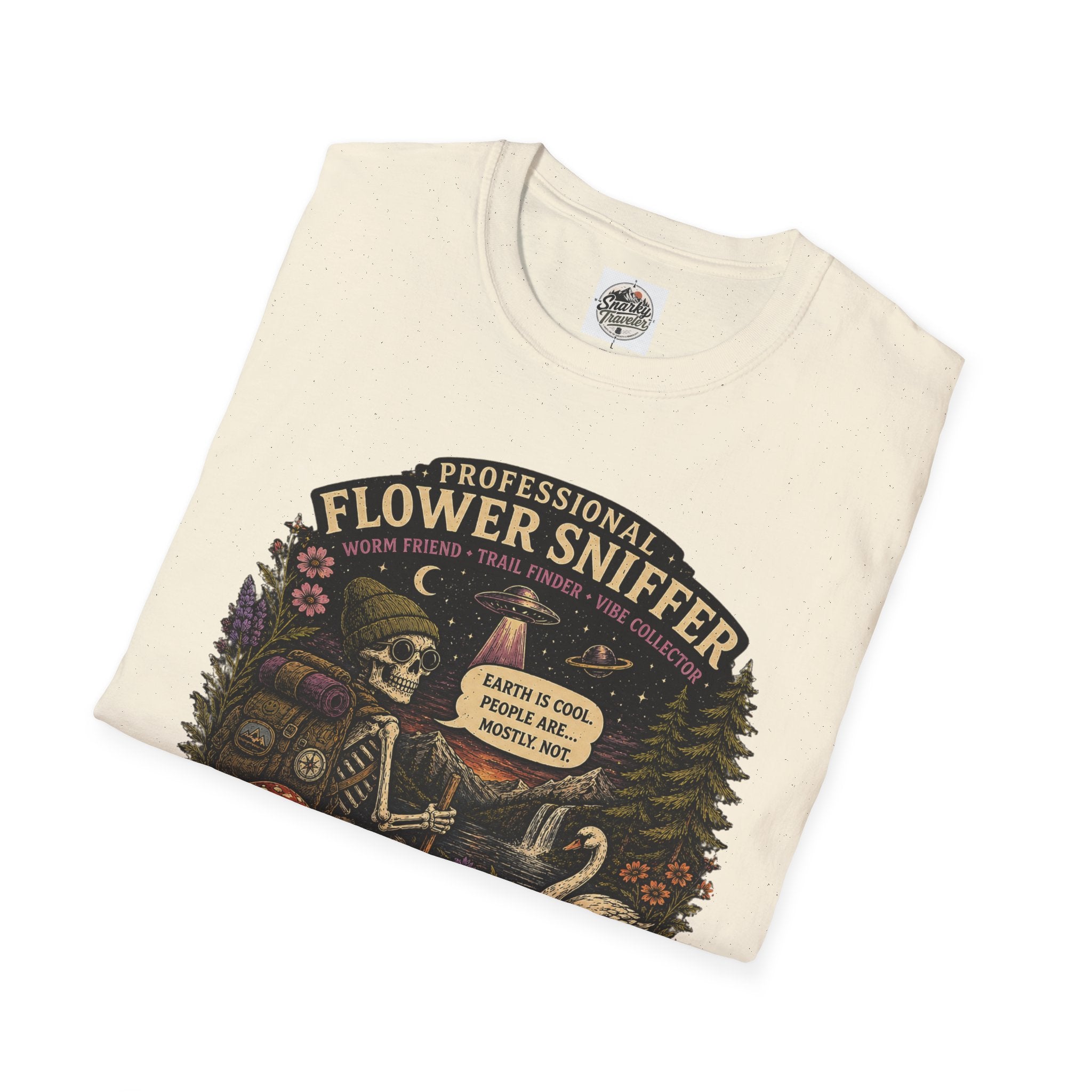 Flower Sniffer Vintage Graphic Tee — "Professional Flower Sniffer / Part-Time Alien"