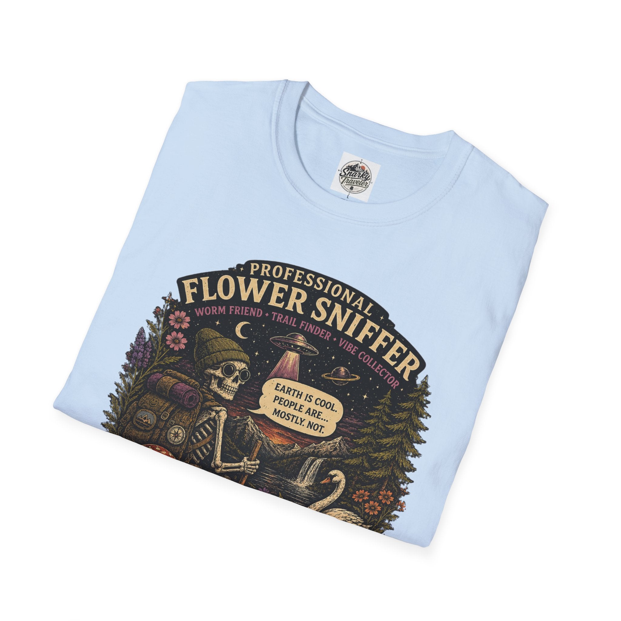 Flower Sniffer Vintage Graphic Tee — "Professional Flower Sniffer / Part-Time Alien"