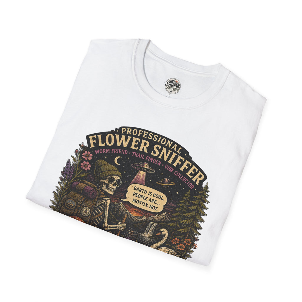 Flower Sniffer Vintage Graphic Tee — "Professional Flower Sniffer / Part-Time Alien"