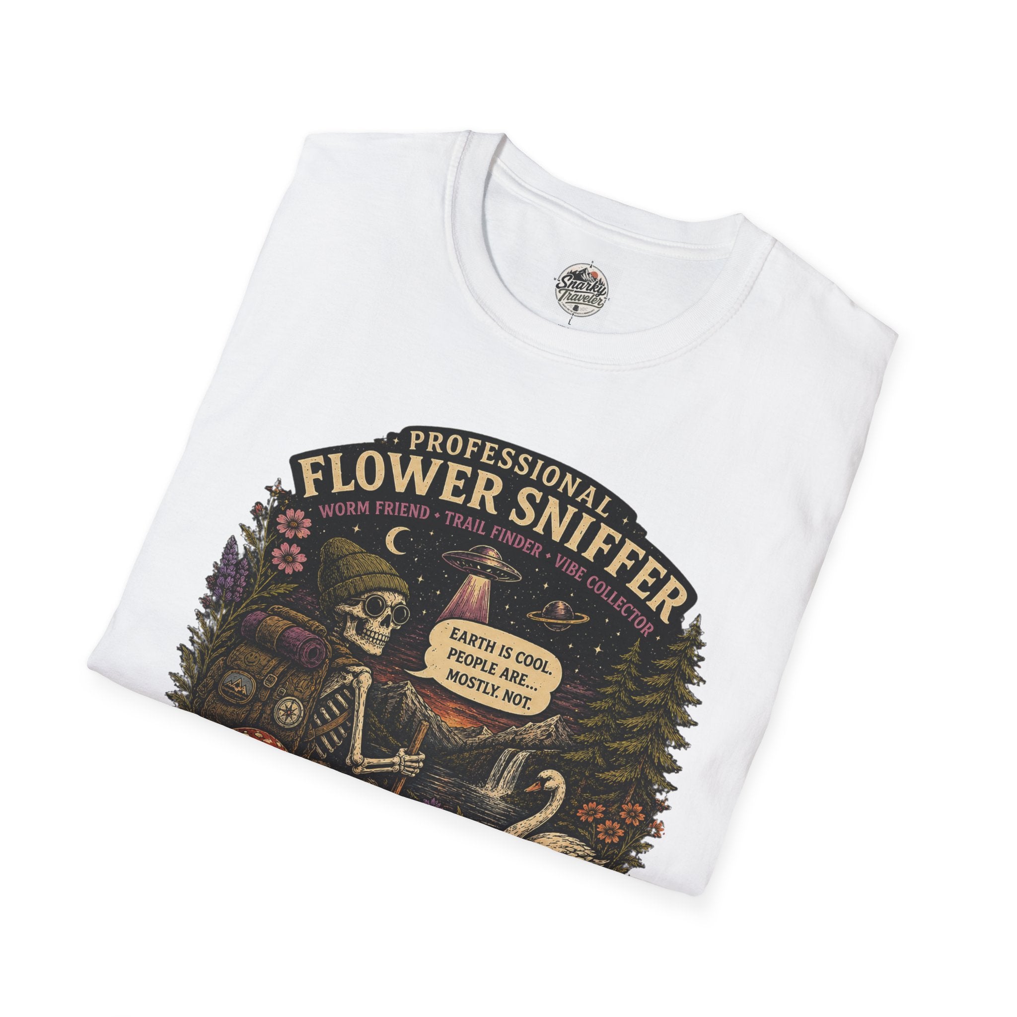 Flower Sniffer Vintage Graphic Tee — "Professional Flower Sniffer / Part-Time Alien"